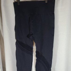 Zyia Active Black Size Large High Rise Mesh Compression Seamless Leggings